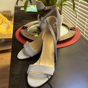 Light blue low heel sandals